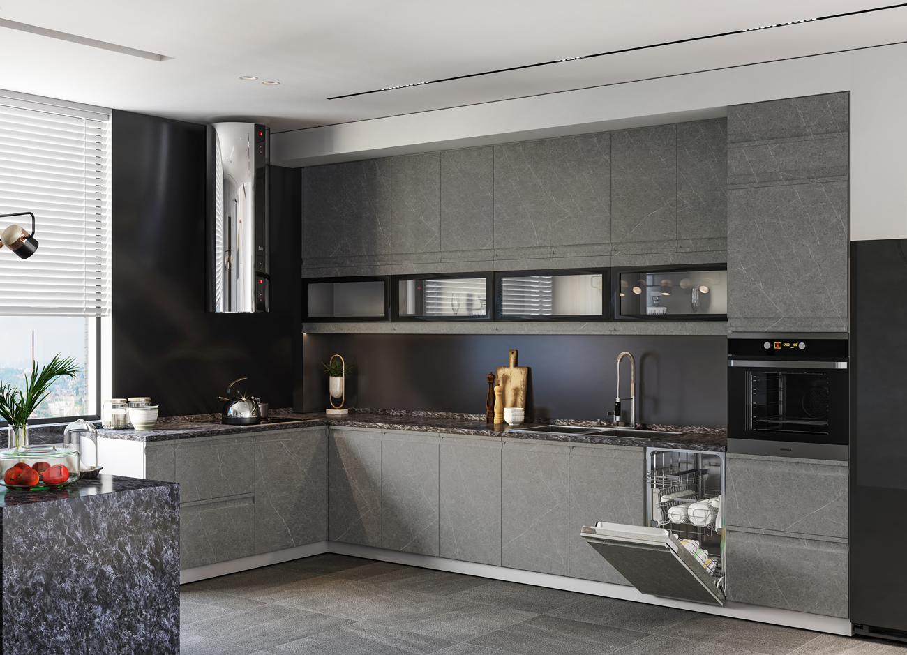 Модульная кухня Скала Гранит Грей